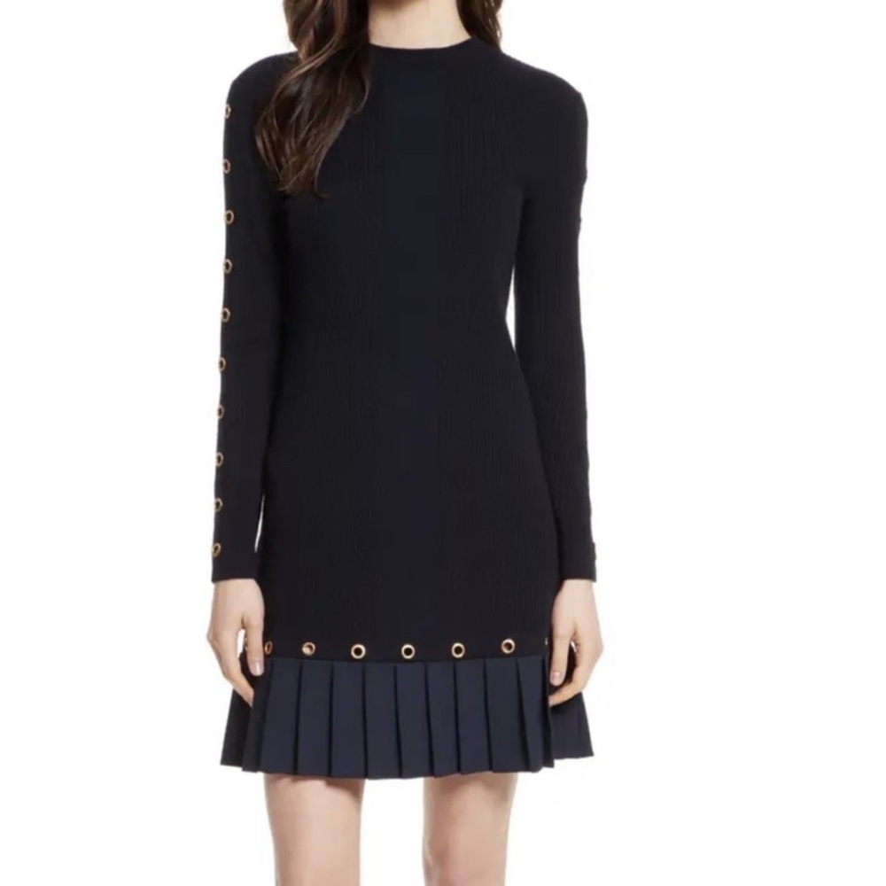 Tory Burch Navy Sweater Dress with Grommets